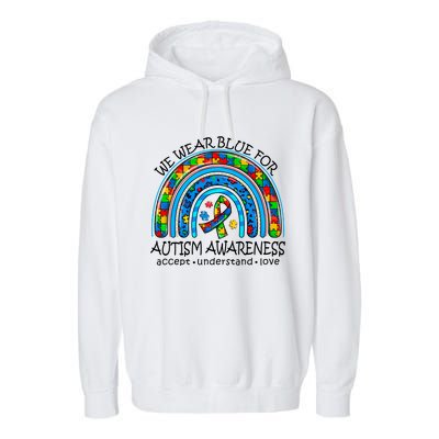 We Wear Blue For Autism Awareness Garment-Dyed Fleece Hoodie