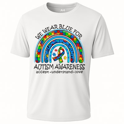 We Wear Blue For Autism Awareness Cooling Performance Crew T-Shirt