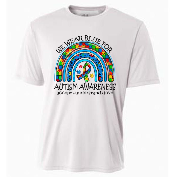 We Wear Blue For Autism Awareness Cooling Performance Crew T-Shirt