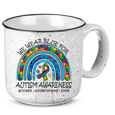 We Wear Blue For Autism Awareness 15oz Campfire Ceramic Mug