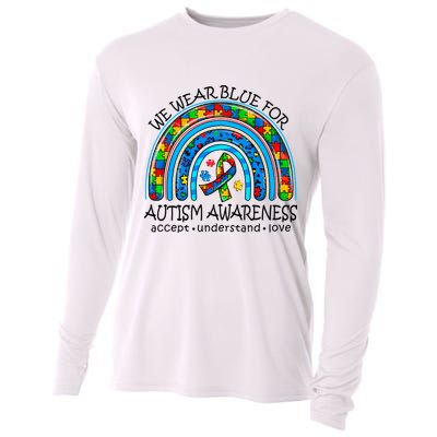 We Wear Blue For Autism Awareness Cooling Performance Long Sleeve Crew