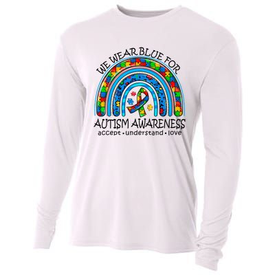 We Wear Blue For Autism Awareness Cooling Performance Long Sleeve Crew