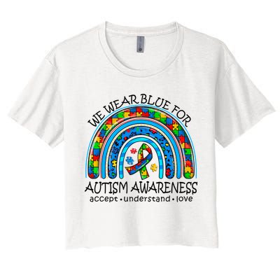 We Wear Blue For Autism Awareness Crop Top