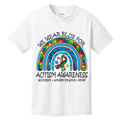 We Wear Blue For Autism Awareness Kids T-Shirt