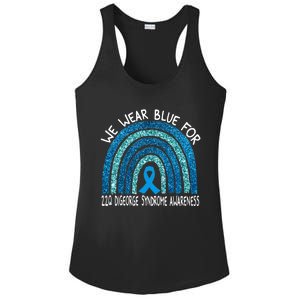 We Wear Blue For 22q Digeorge Syndrom Awareness Rainbow Gift Ladies PosiCharge Competitor Racerback Tank