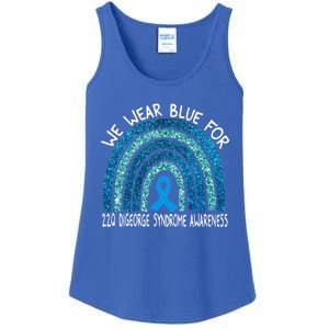 We Wear Blue For 22q Digeorge Syndrom Awareness Rainbow Gift Ladies Essential Tank