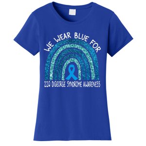 We Wear Blue For 22q Digeorge Syndrom Awareness Rainbow Gift Women's T-Shirt