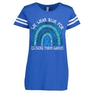 We Wear Blue For 22q Digeorge Syndrom Awareness Rainbow Gift Enza Ladies Jersey Football T-Shirt