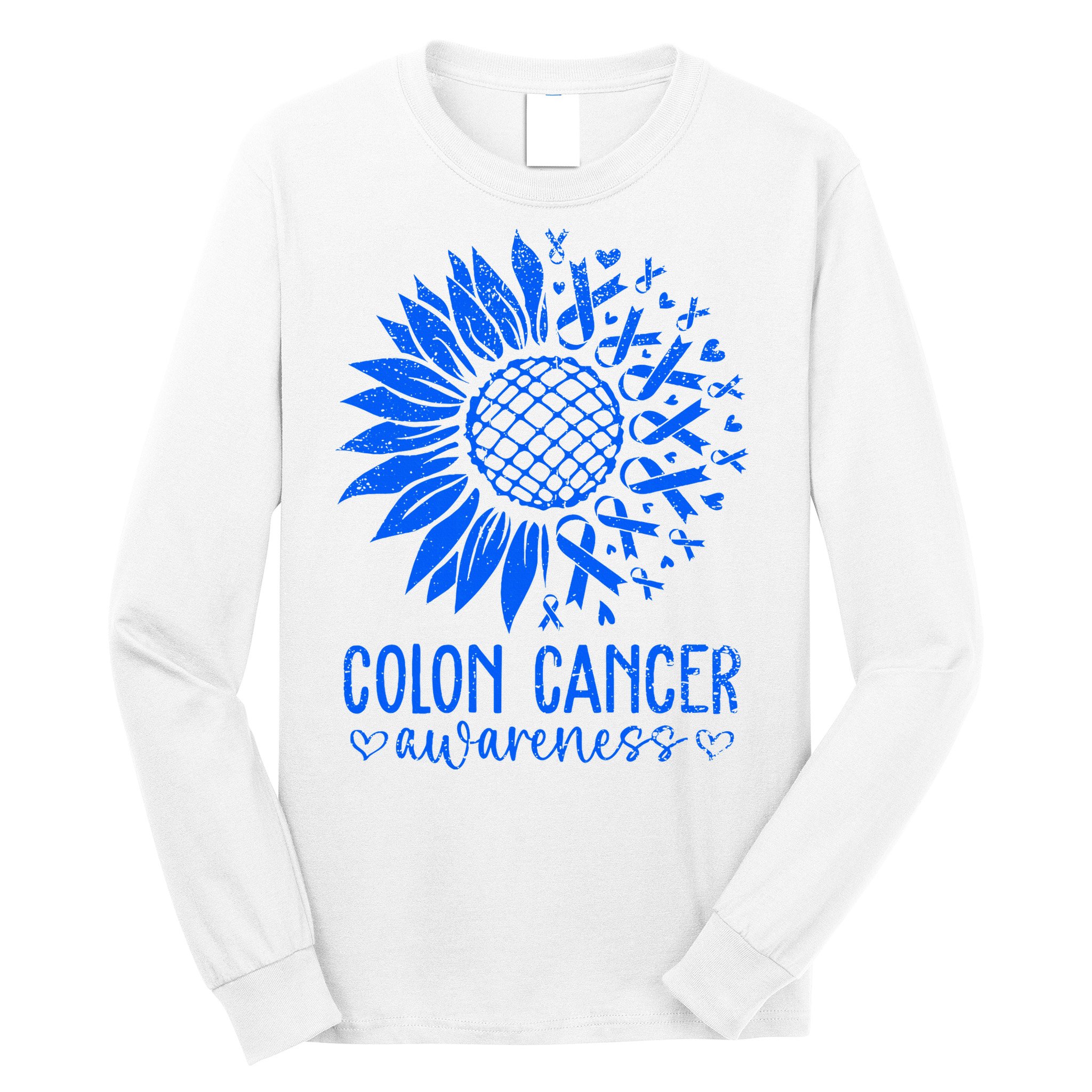 We Wear Blue Colon Cancer Awareness Colorectal Cancer Month Long Sleeve Shirt