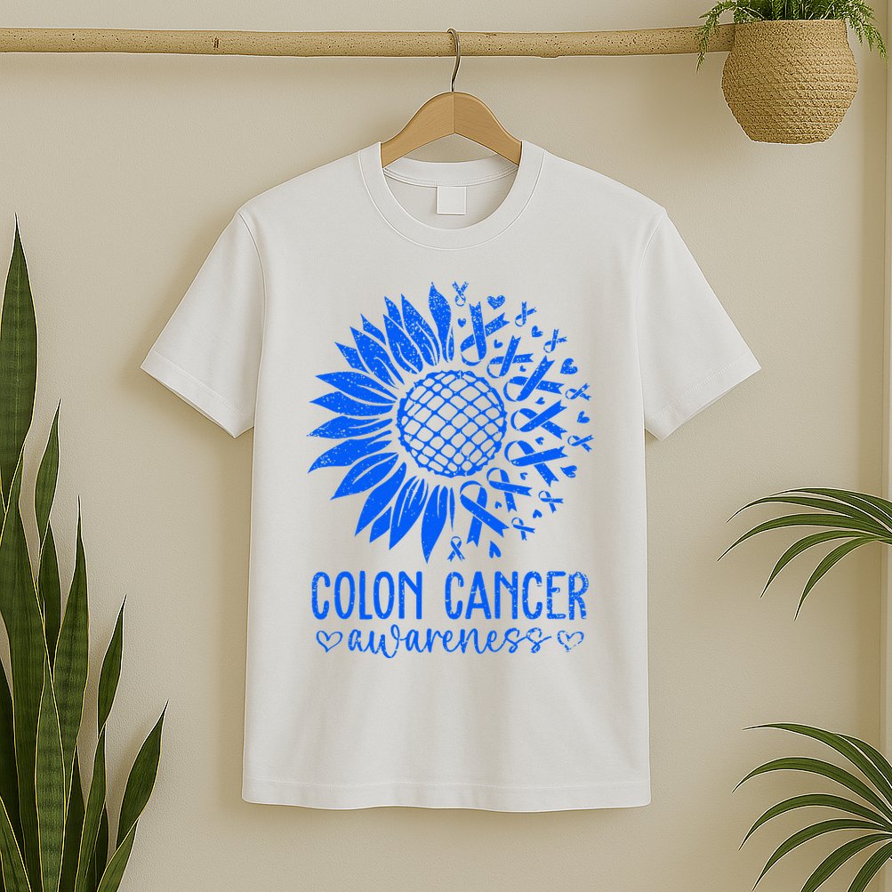 We Wear Blue Colon Cancer Awareness Colorectal Cancer Month T-Shirt