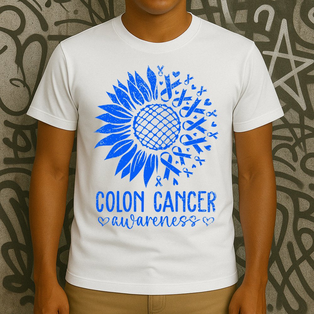 We Wear Blue Colon Cancer Awareness Colorectal Cancer Month T-Shirt