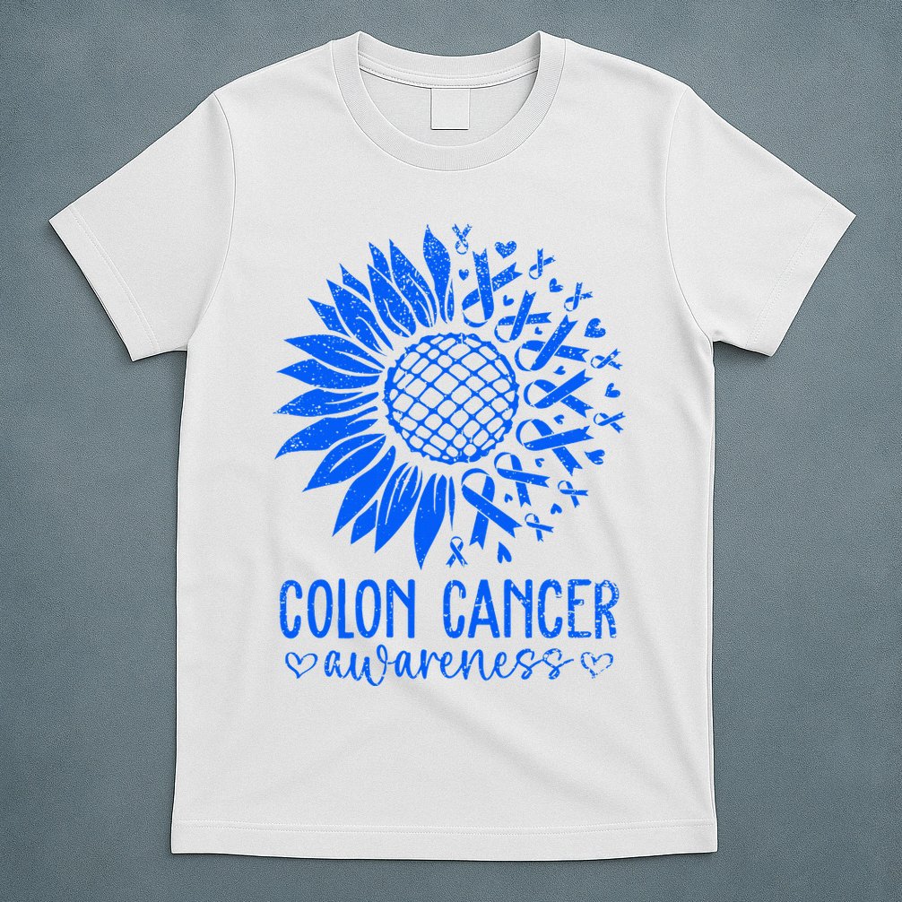 We Wear Blue Colon Cancer Awareness Colorectal Cancer Month T-Shirt