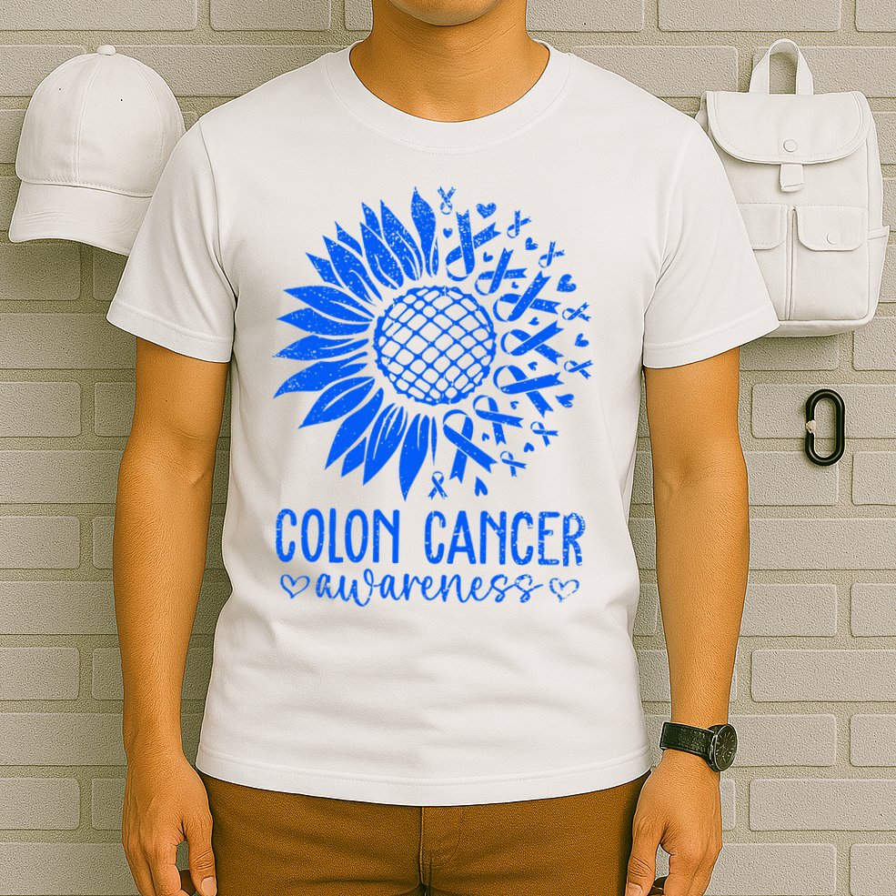 We Wear Blue Colon Cancer Awareness Colorectal Cancer Month T-Shirt