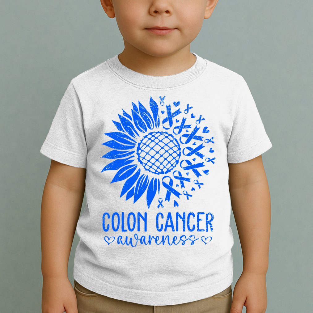 We Wear Blue Colon Cancer Awareness Colorectal Cancer Month Toddler T-Shirt