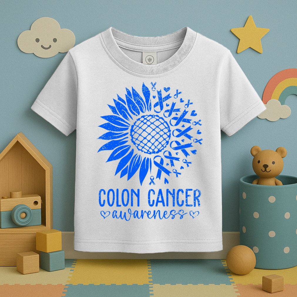 We Wear Blue Colon Cancer Awareness Colorectal Cancer Month Toddler T-Shirt