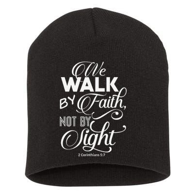We Walk By Faith Not By Sight God Faith Jesus 2 Short Acrylic Beanie