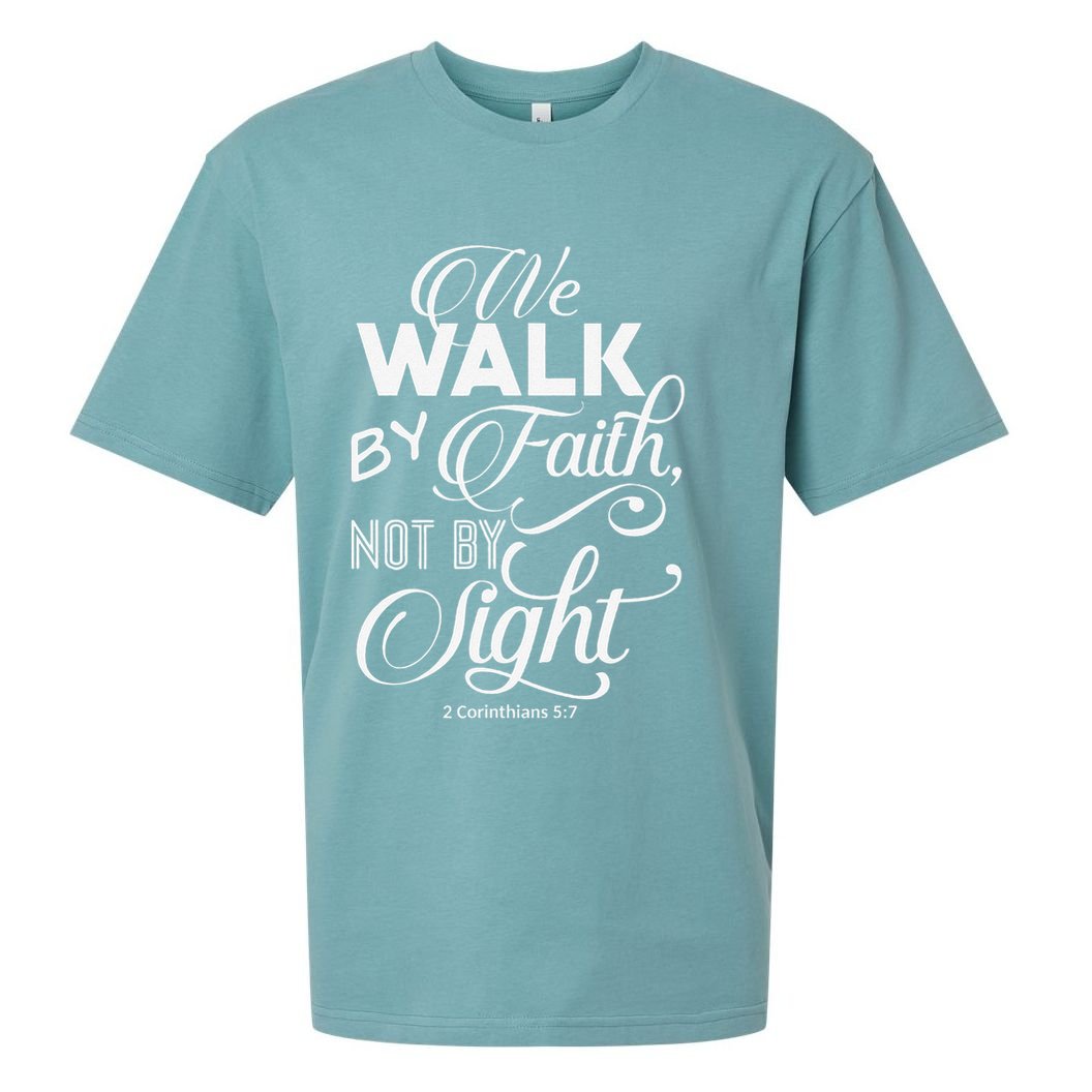 We Walk By Faith Not By Sight God Faith Jesus 2 Sueded Cloud Jersey T-Shirt