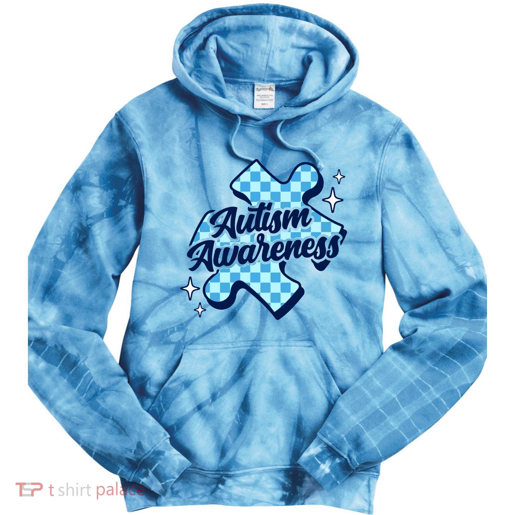 We Wear Blue For Autism Awareness Tie Dye Hoodie
