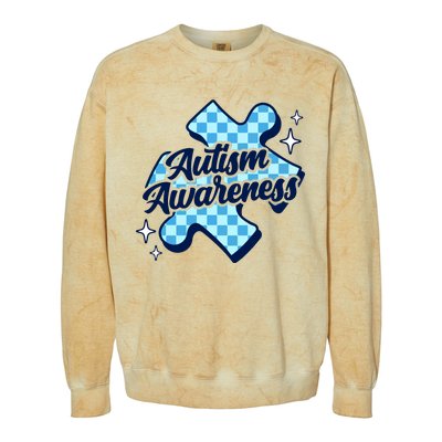 We Wear Blue For Autism Awareness Colorblast Crewneck Sweatshirt