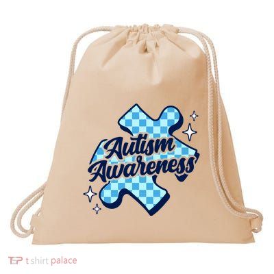 We Wear Blue For Autism Awareness Drawstring Bag