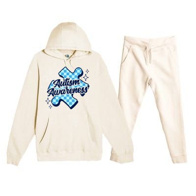 We Wear Blue For Autism Awareness Premium Hooded Sweatsuit Set