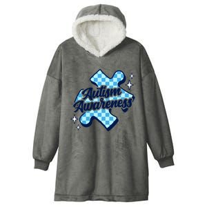 We Wear Blue For Autism Awareness Hooded Wearable Blanket