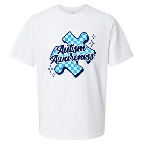 We Wear Blue For Autism Awareness Sueded Cloud Jersey T-Shirt