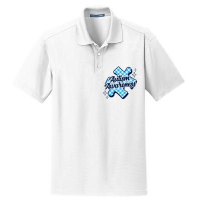 We Wear Blue For Autism Awareness Dry Zone Grid Polo