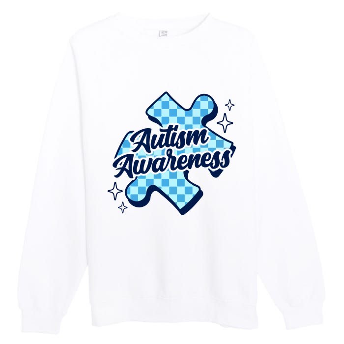 We Wear Blue For Autism Awareness Premium Crewneck Sweatshirt