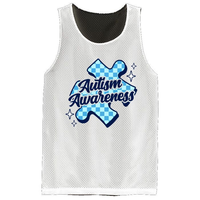 We Wear Blue For Autism Awareness Mesh Reversible Basketball Jersey Tank