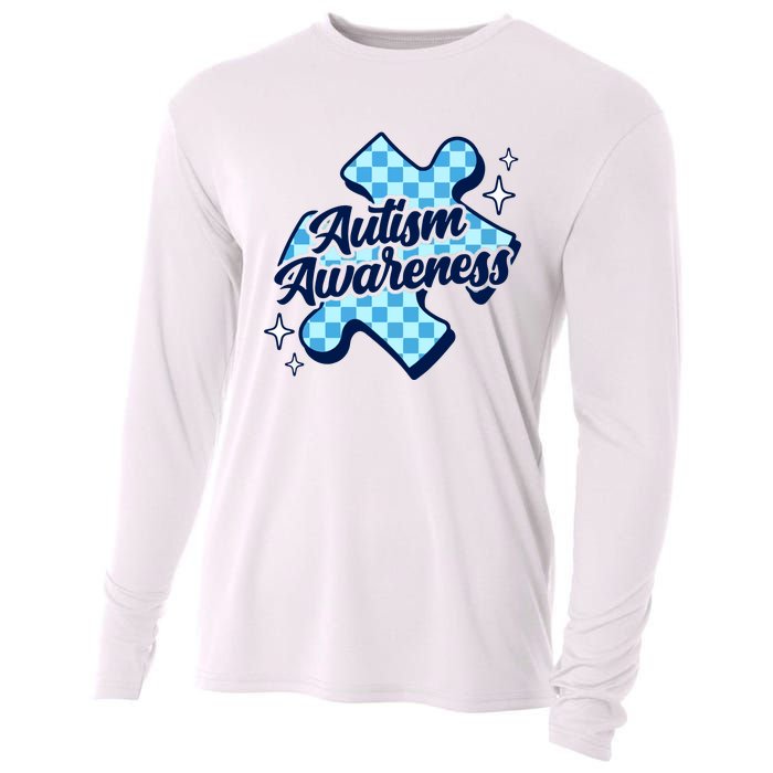 We Wear Blue For Autism Awareness Cooling Performance Long Sleeve Crew