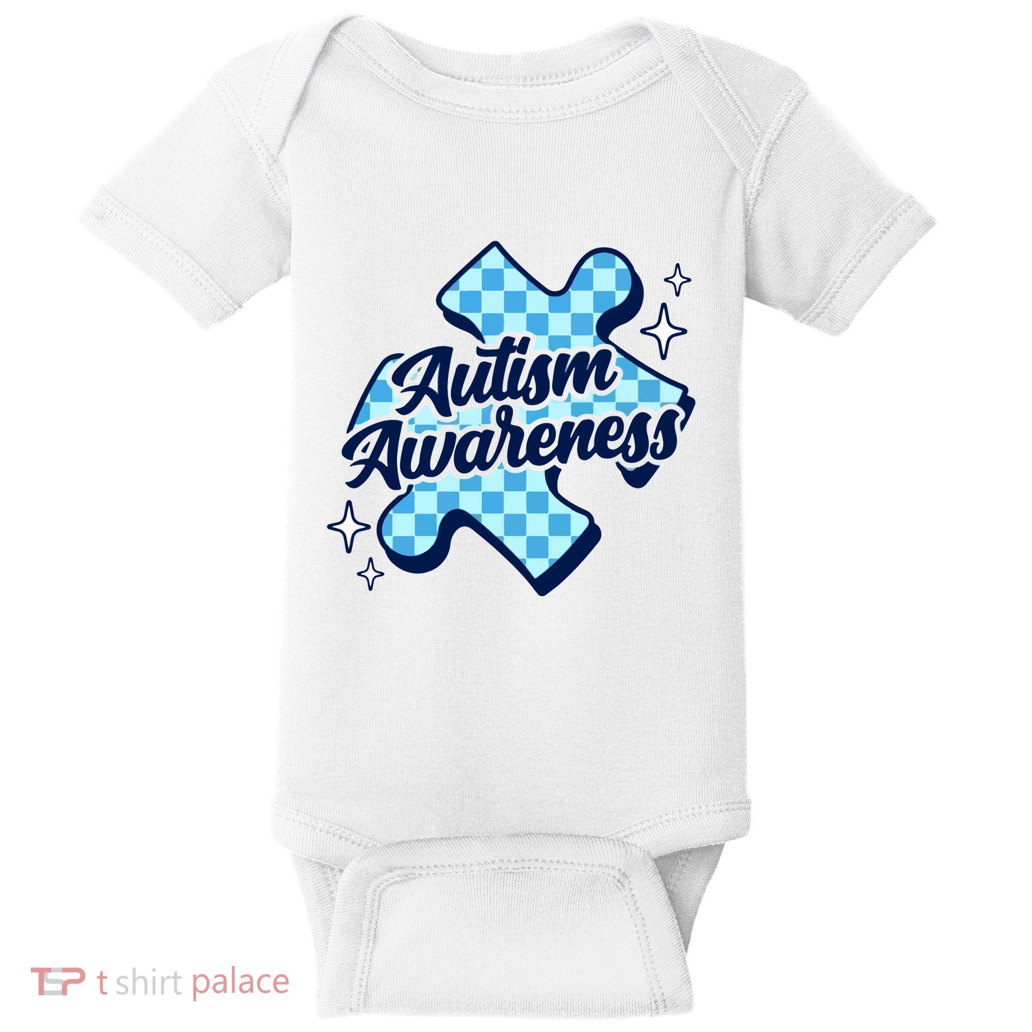 We Wear Blue For Autism Awareness Baby Bodysuit