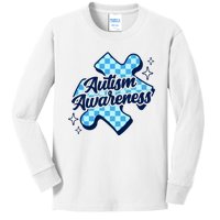 We Wear Blue For Autism Awareness Kids Long Sleeve Shirt