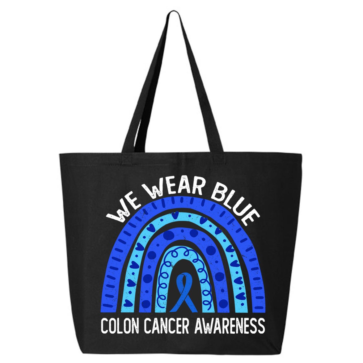 We Wear Blue Rainbow For Colon Cancer Awareness Meaningful Gift 25L Jumbo Tote