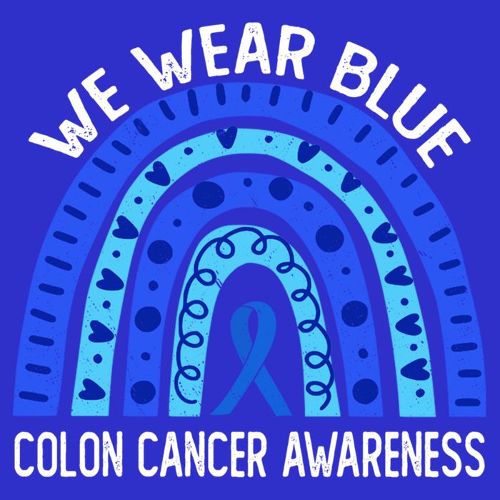 We Wear Blue Rainbow For Colon Cancer Awareness Meaningful Gift Hoodie