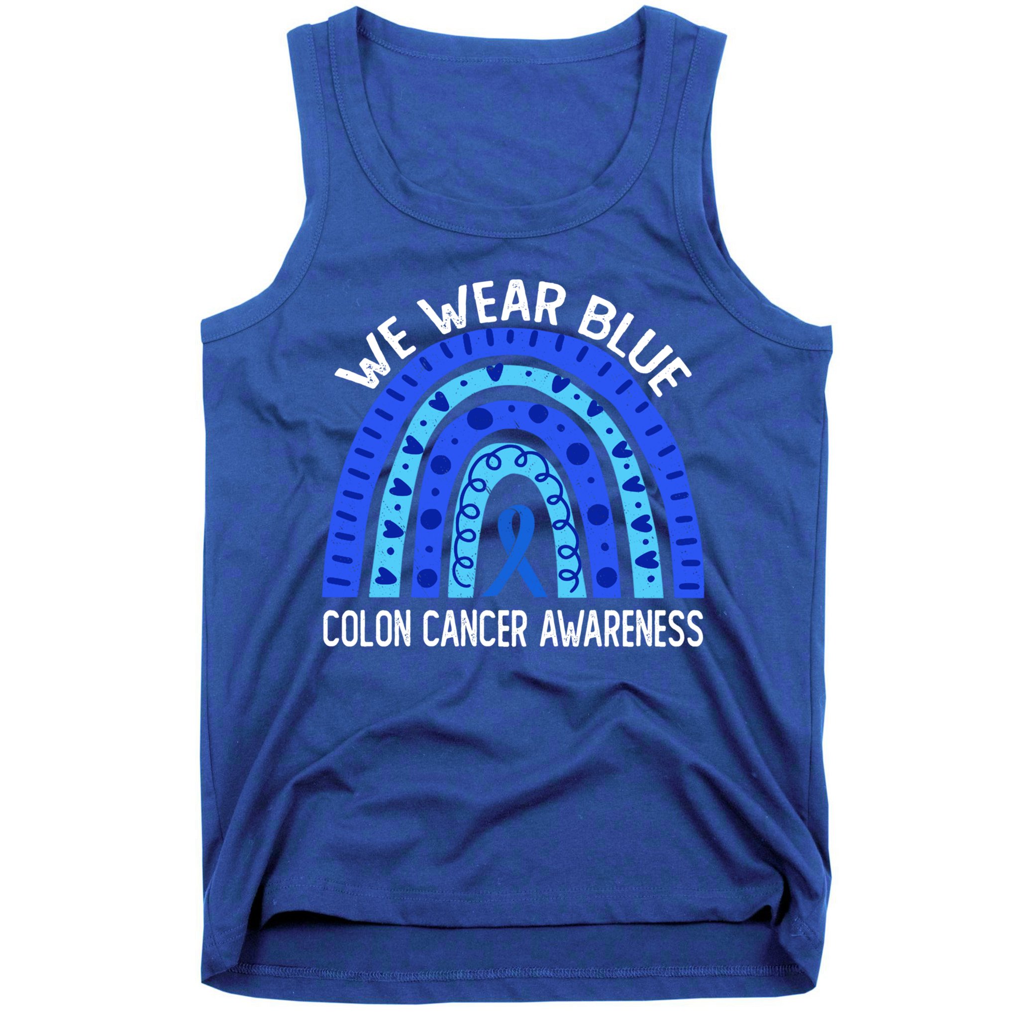 We Wear Blue Rainbow For Colon Cancer Awareness Meaningful Gift Tank Top