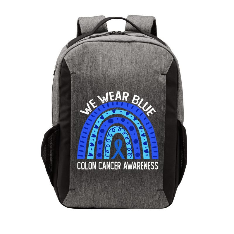 We Wear Blue Rainbow For Colon Cancer Awareness Meaningful Gift Vector Backpack