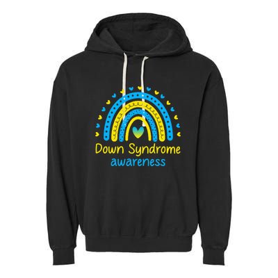 We Wear Blue And Yellow Down Syndrome Awareness Garment-Dyed Fleece Hoodie