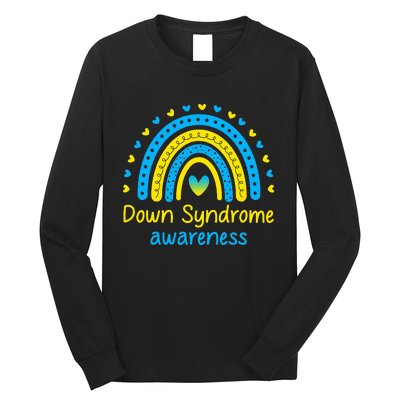 We Wear Blue And Yellow Down Syndrome Awareness Long Sleeve Shirt