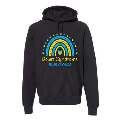 We Wear Blue And Yellow Down Syndrome Awareness Premium Hoodie