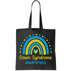 We Wear Blue And Yellow Down Syndrome Awareness Tote Bag