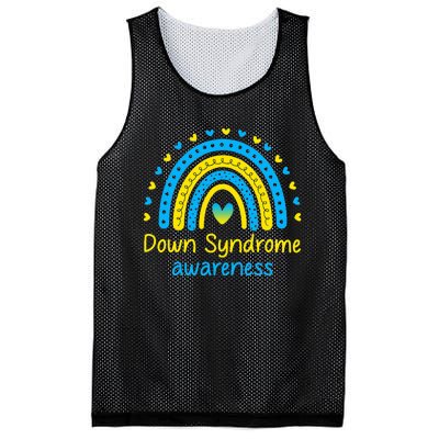 We Wear Blue And Yellow Down Syndrome Awareness Mesh Reversible Basketball Jersey Tank