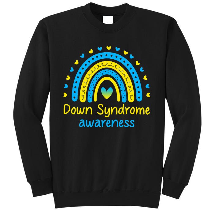 We Wear Blue And Yellow Down Syndrome Awareness Tall Sweatshirt