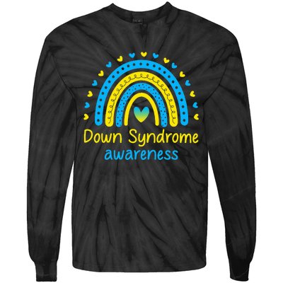 We Wear Blue And Yellow Down Syndrome Awareness Tie-Dye Long Sleeve Shirt