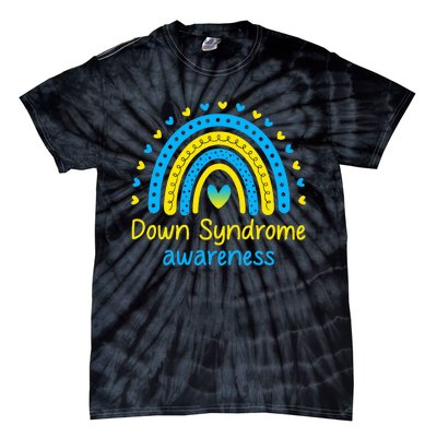 We Wear Blue And Yellow Down Syndrome Awareness Tie-Dye T-Shirt