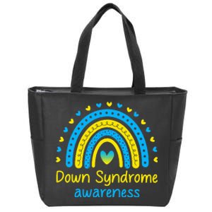 We Wear Blue And Yellow Down Syndrome Awareness Zip Tote Bag