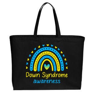 We Wear Blue And Yellow Down Syndrome Awareness Cotton Canvas Jumbo Tote