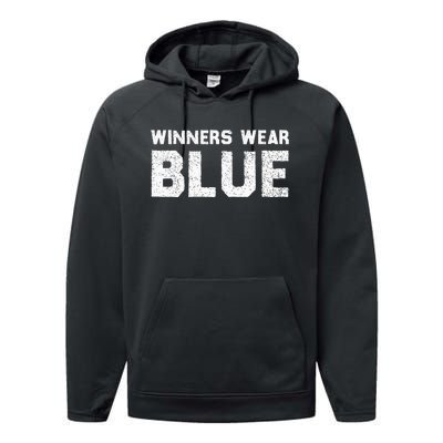 Winners Wear Blue Spirit Wear Team Game Color War Performance Fleece Hoodie