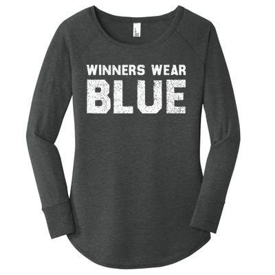 Winners Wear Blue Spirit Wear Team Game Color War Women's Perfect Tri Tunic Long Sleeve Shirt