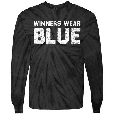 Winners Wear Blue Spirit Wear Team Game Color War Tie-Dye Long Sleeve Shirt